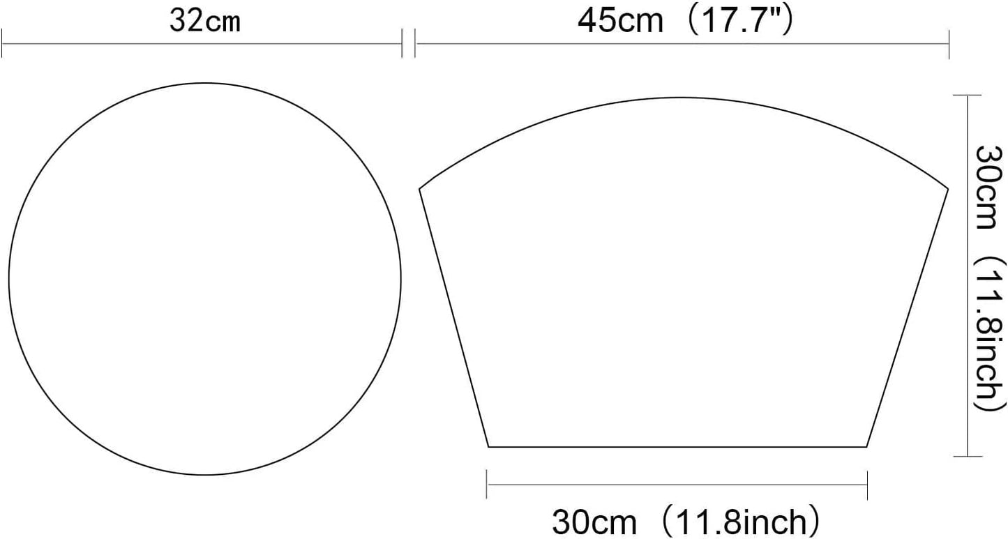 Round Table Placemats Set Wedge Shaped Place Mat with Centerpiece Round Mat Heat Resistant Table Mats Washable, Silver Grey