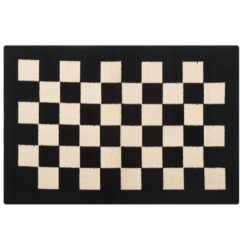 Indoor Outdoor Doormat Front Door Rug Non Slip Welcome Doormats for Entryway, White and Black