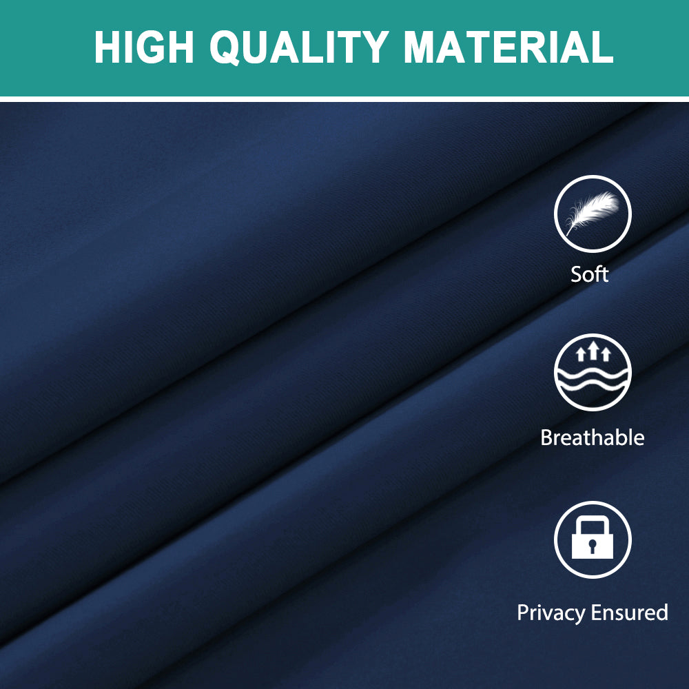 2x Blackout Door Curtain - Privacy Thermal Insulated Door Window Curtains for Patio French Door Front Door Sidelight Curtain Tie up Shade, Navy