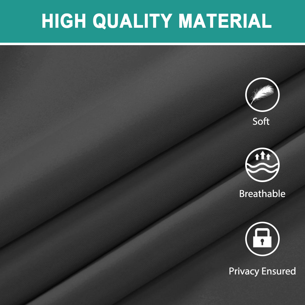 2x Blackout Door Curtain - Privacy Thermal Insulated Door Window Curtains for Patio French Door Front Door Sidelight Curtain Tie up Shade, Dark Grey