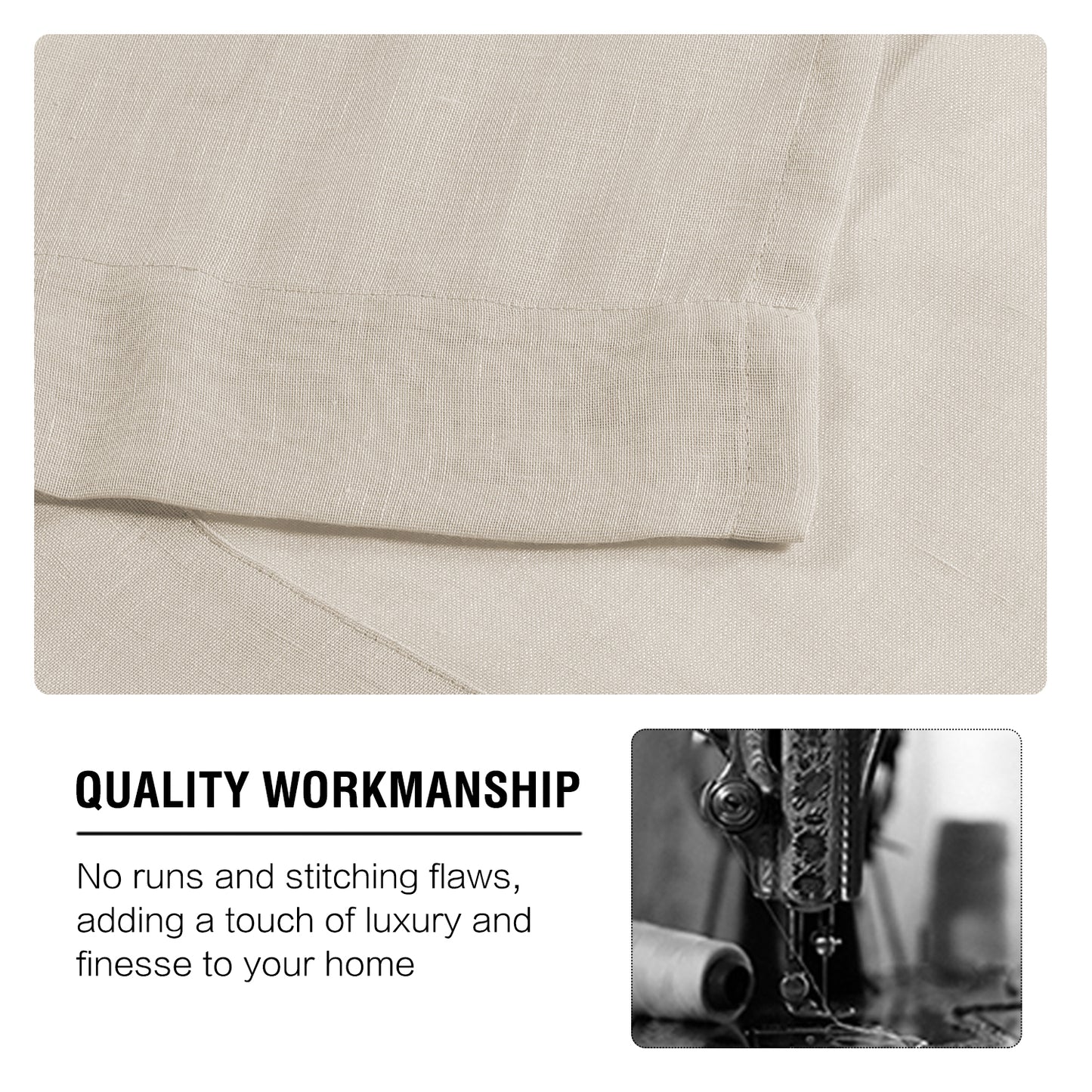 Natural Linen Sheer Curtains 2 Panels, Grommet Semitransparent Semi-Sheer Soft Comfort Privacy Drapes,Linen