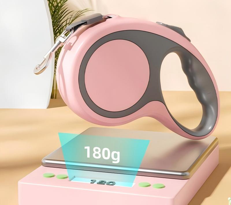 360° Tangle-Free Retractable Dog Leash | 16 ft Strong Nylon Tape | One-Handed Brake, Pause, Lock,Pink