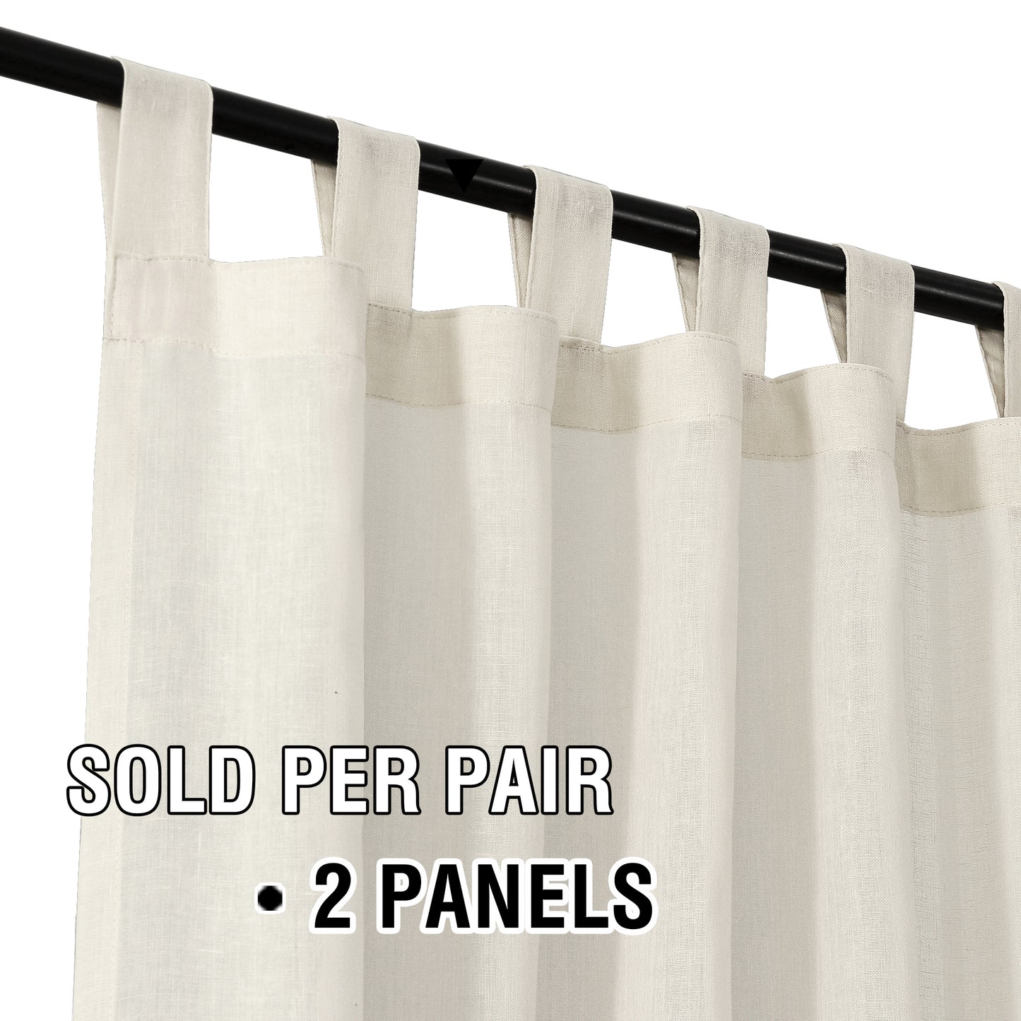 Natural Linen Sheer Curtains 2 Panels, Tab Top Semitransparent Semi-Sheer Soft Comfort Privacy Drapes,Ivory