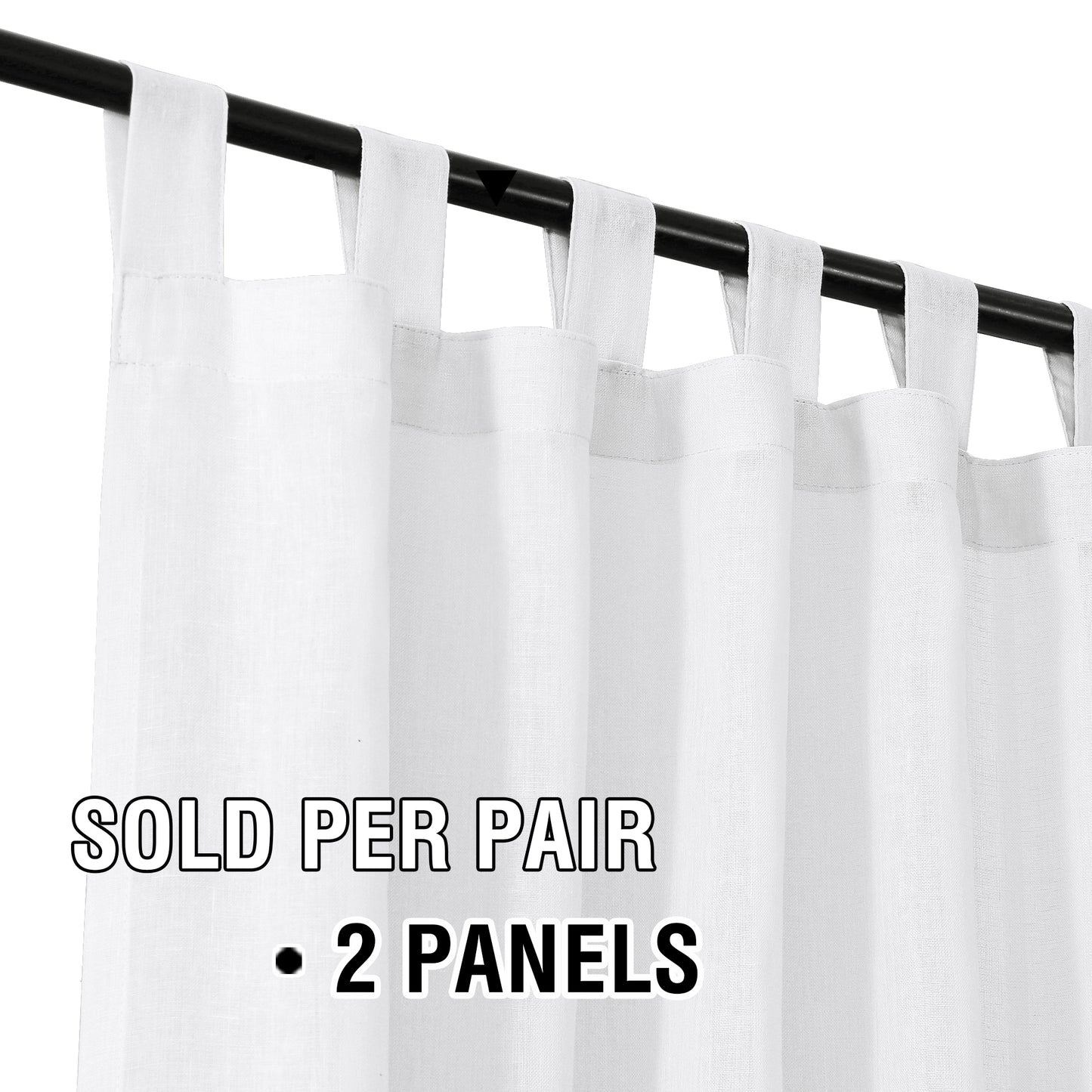 Natural Linen Sheer Curtains 2 Panels, Tab Top Semitransparent Semi-Sheer Soft Comfort Privacy Drapes,White