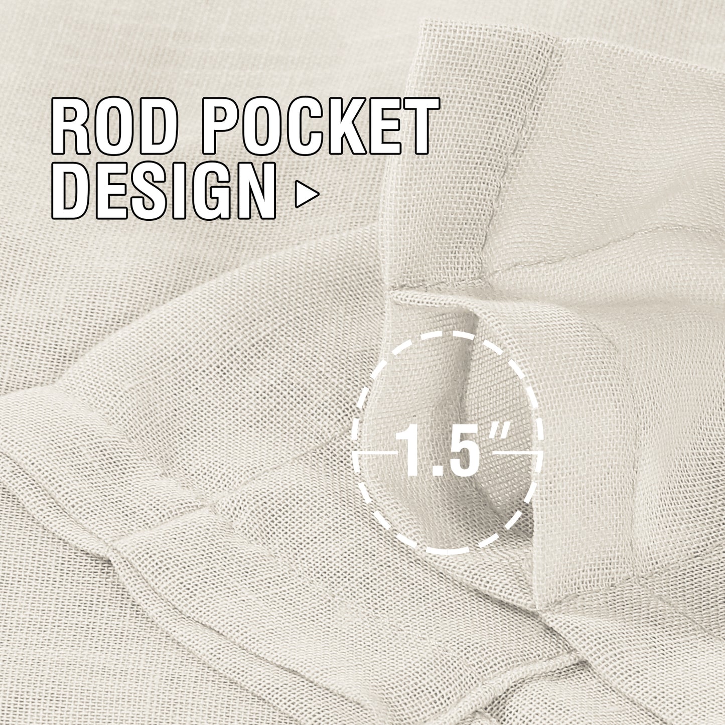 Natural Linen Sheer Curtains 2 Panels, Rod Pocket Semitransparent Semi-Sheer Soft Comfort Privacy Drapes,Ivory