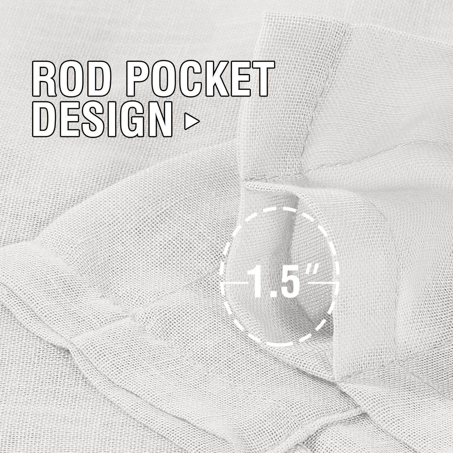 Natural Linen Sheer Curtains 2 Panels, Rod Pocket Semitransparent Semi-Sheer Soft Comfort Privacy Drapes,White