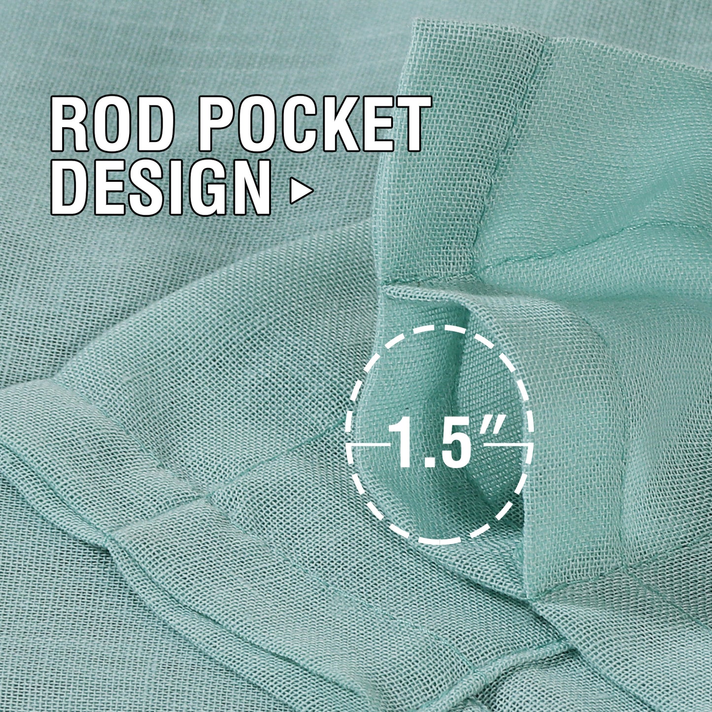 Natural Linen Sheer Curtains 2 Panels, Rod Pocket Semitransparent Semi-Sheer Soft Comfort Privacy Drapes,Sage