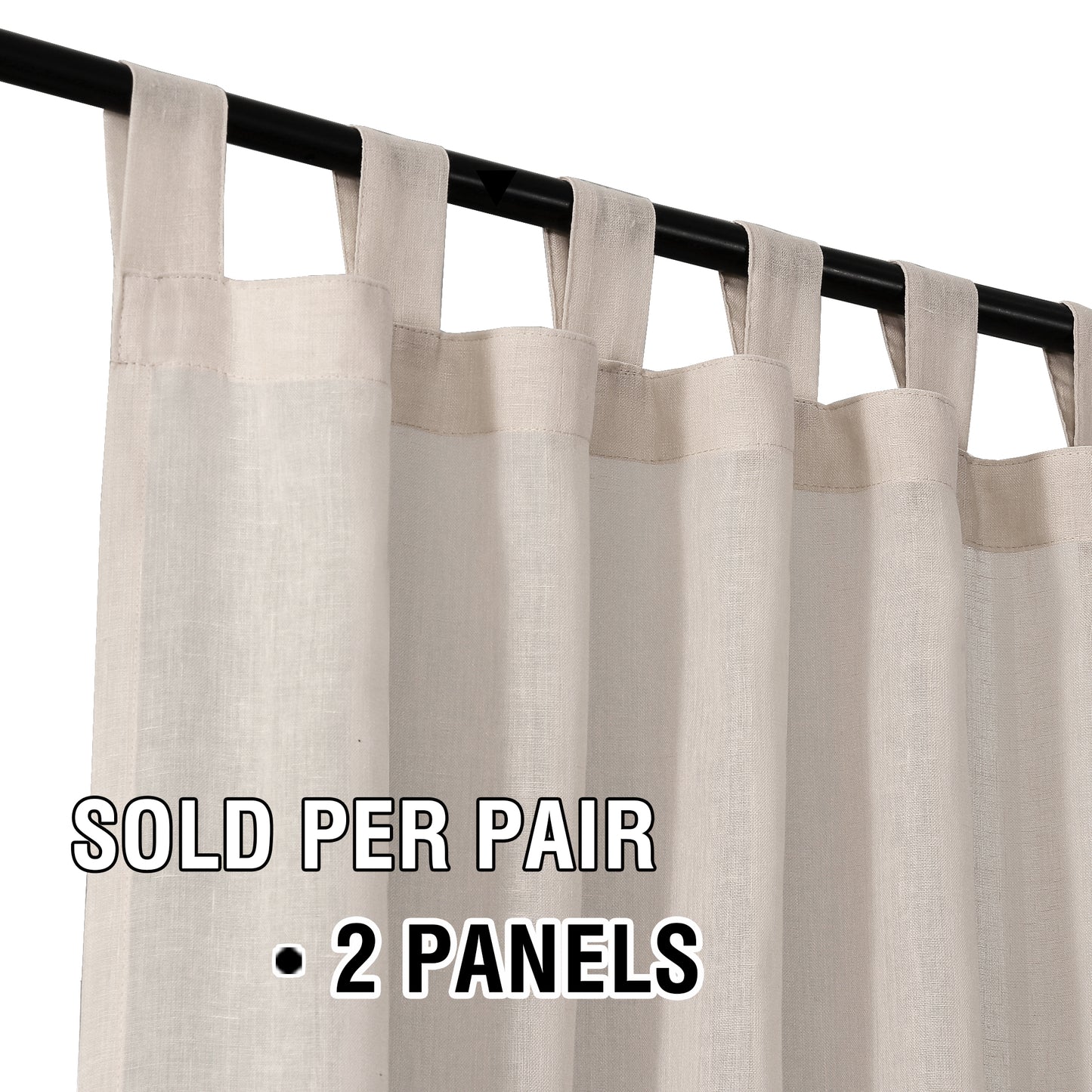 Natural Linen Sheer Curtains 2 Panels, Tab Top Semitransparent Semi-Sheer Soft Comfort Privacy Drapes,Linen