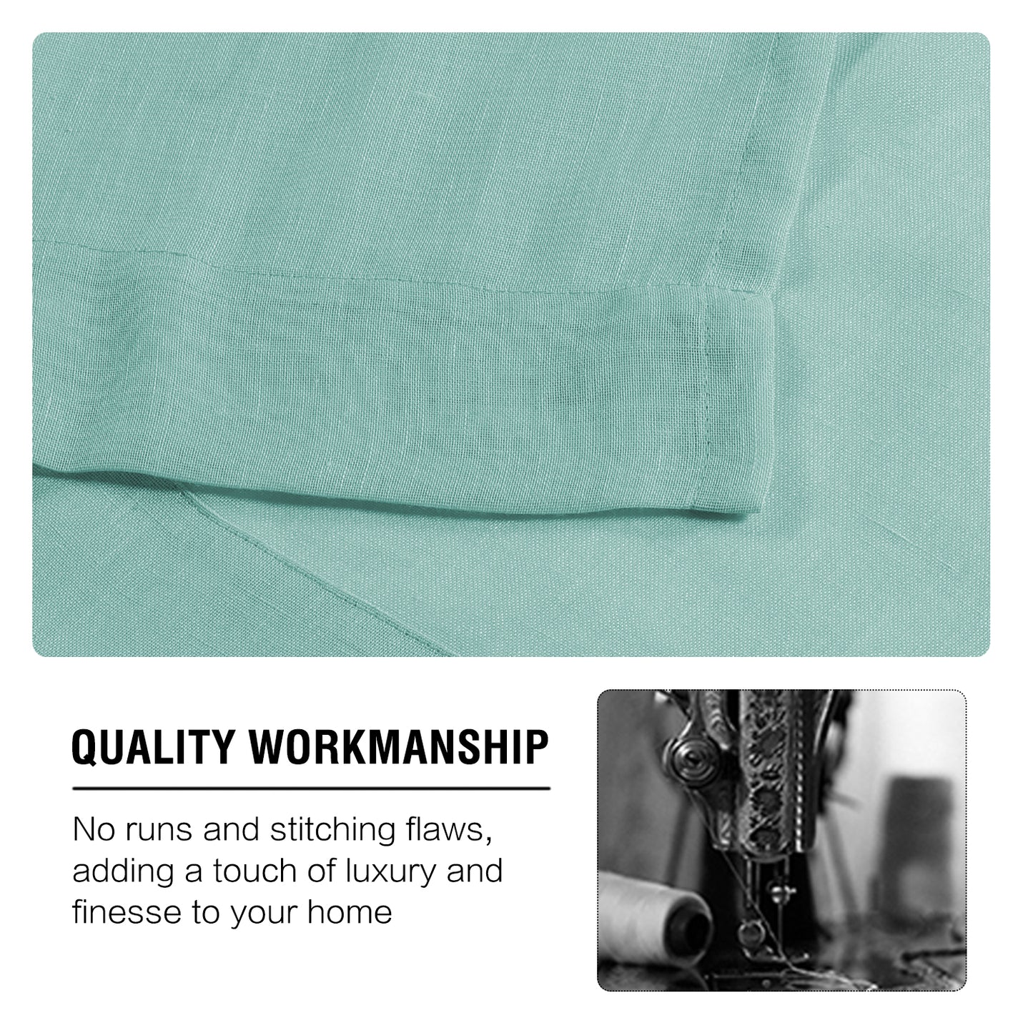 Natural Linen Sheer Curtains 2 Panels, Grommet Semitransparent Semi-Sheer Soft Comfort Privacy Drapes,Sage