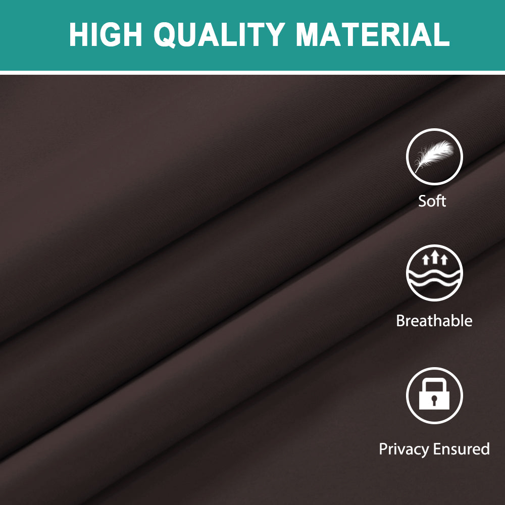 2x Blackout Door Curtain - Privacy Thermal Insulated Door Window Curtains for Patio French Door Front Door Sidelight Curtain Tie up Shade, Brown