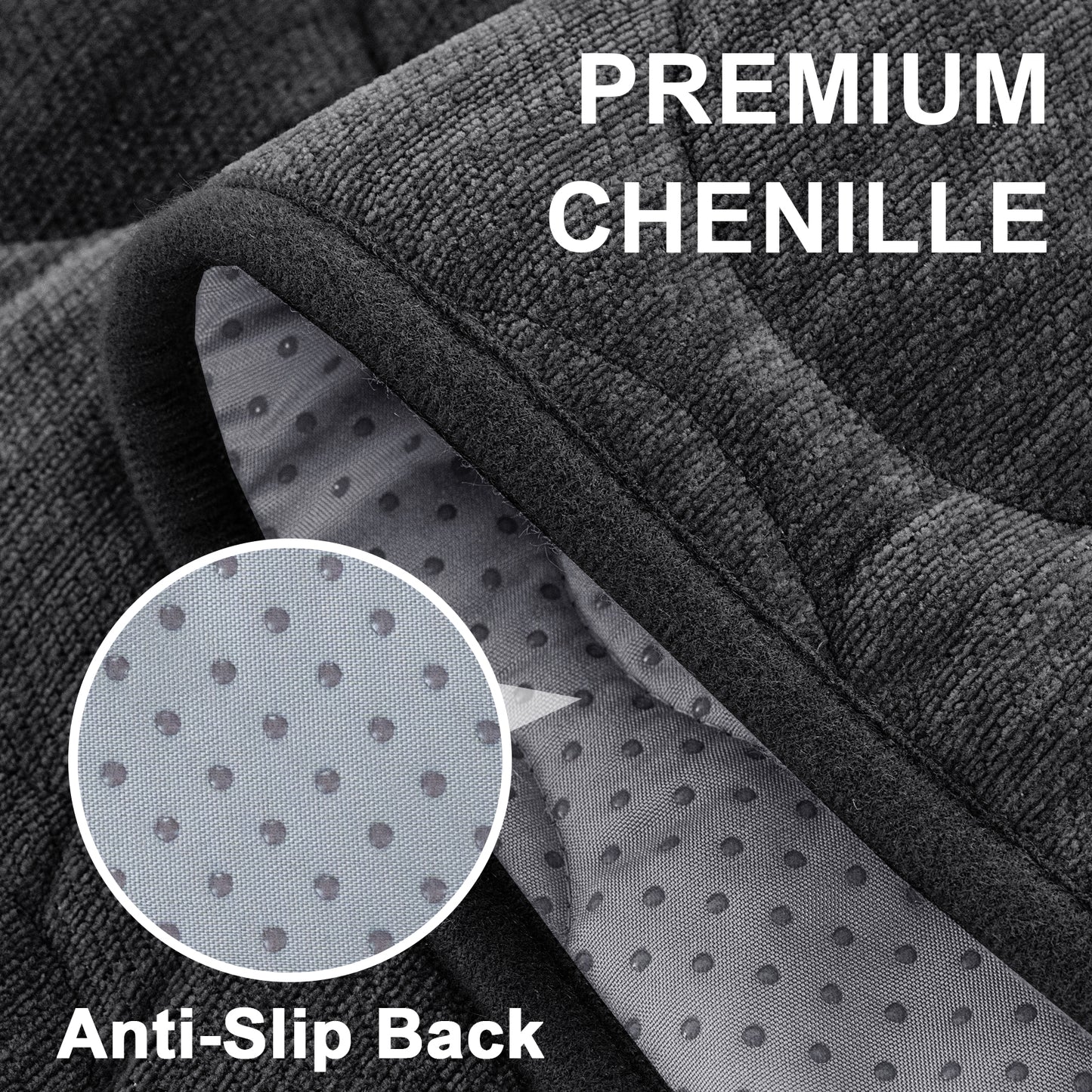 Couch Cover Chenille Pet Fuzzy Sofa Covers for Cushion Couch Anti Slip Washable with Strap Soft Couch Protector Cover for Dogs Cats Kids,Darkgrey