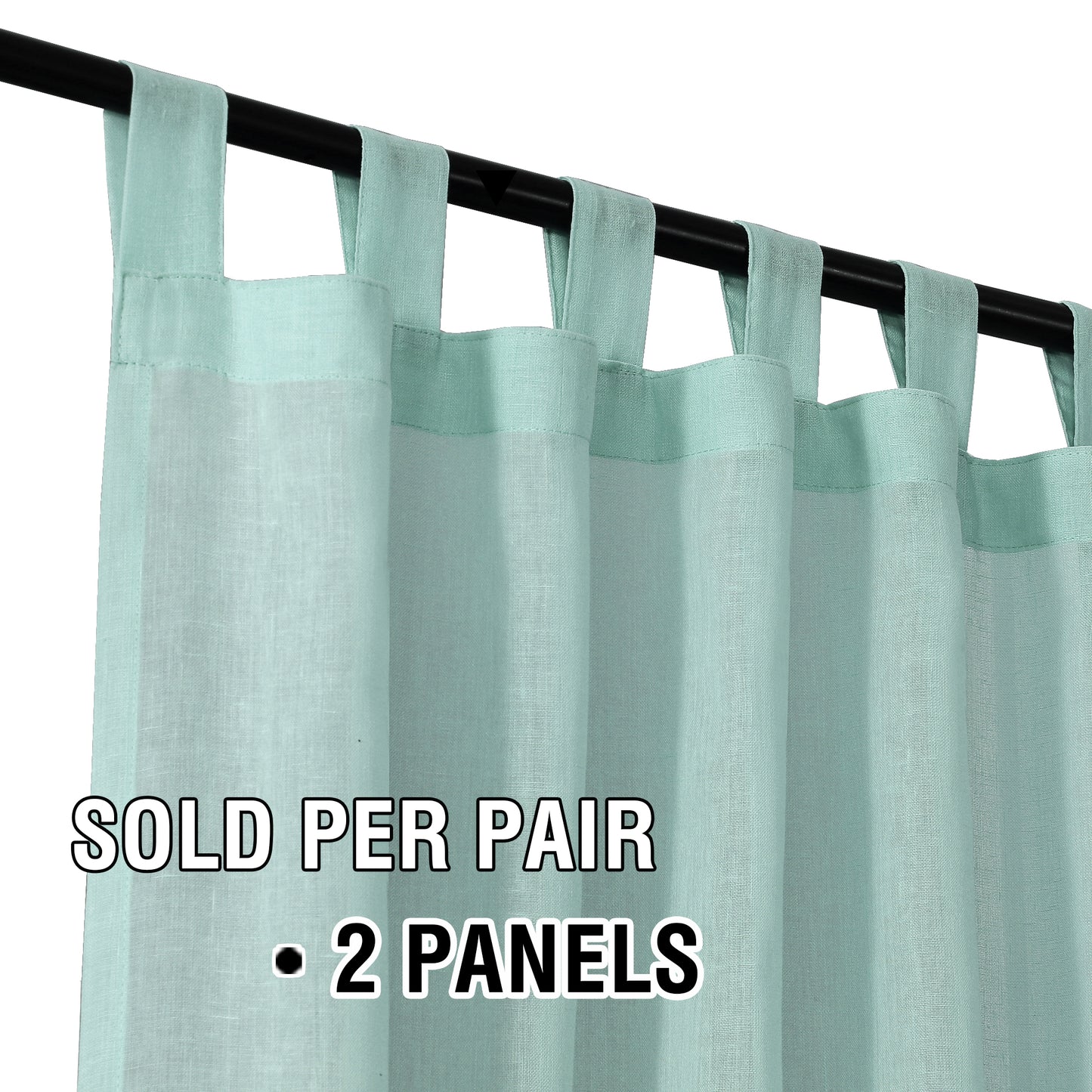 Natural Linen Sheer Curtains 2 Panels, Tab Top Semitransparent Semi-Sheer Soft Comfort Privacy Drapes,Sage