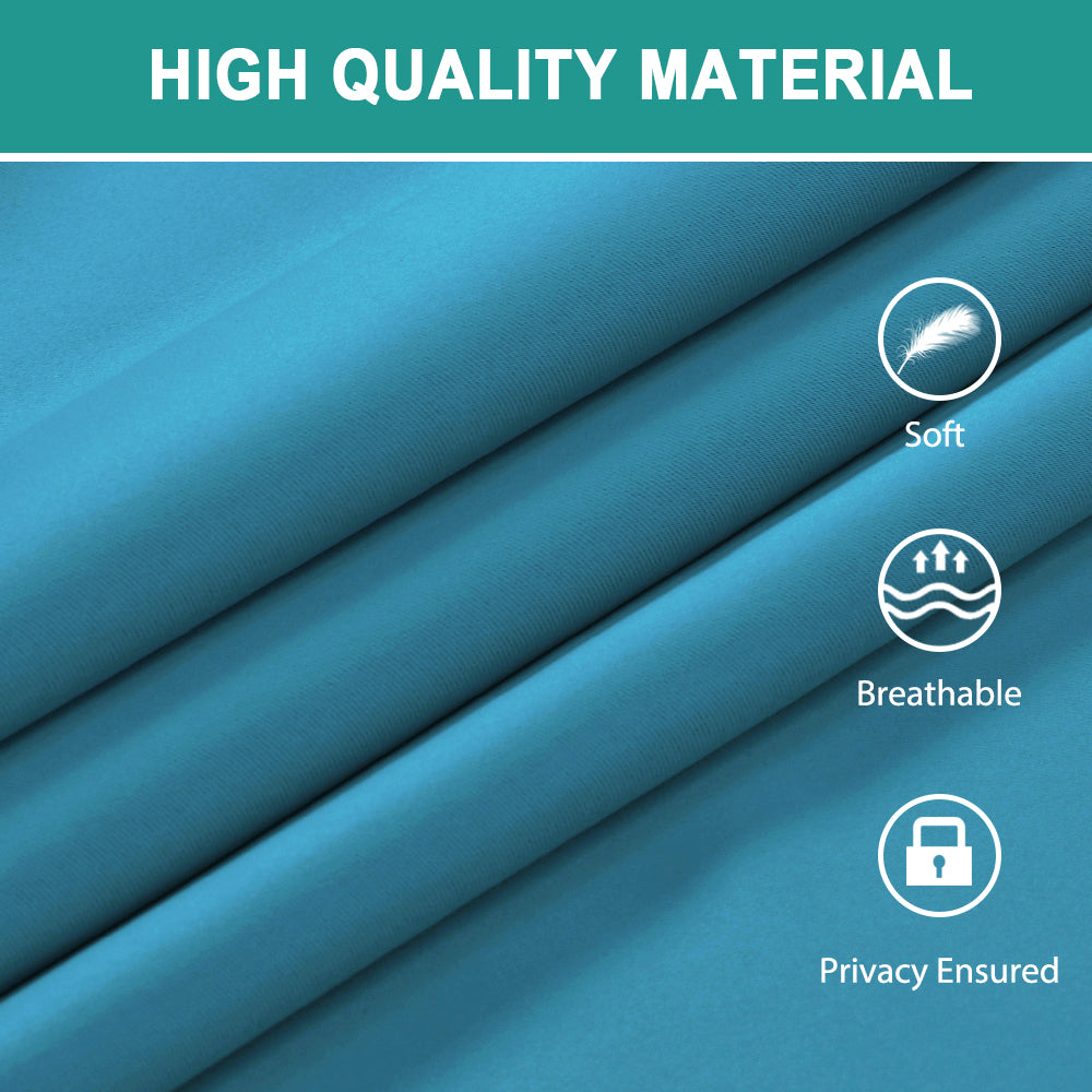 2x Blackout Door Curtain - Privacy Thermal Insulated Door Window Curtains for Patio French Door Front Door Sidelight Curtain Tie up Shade, Blue