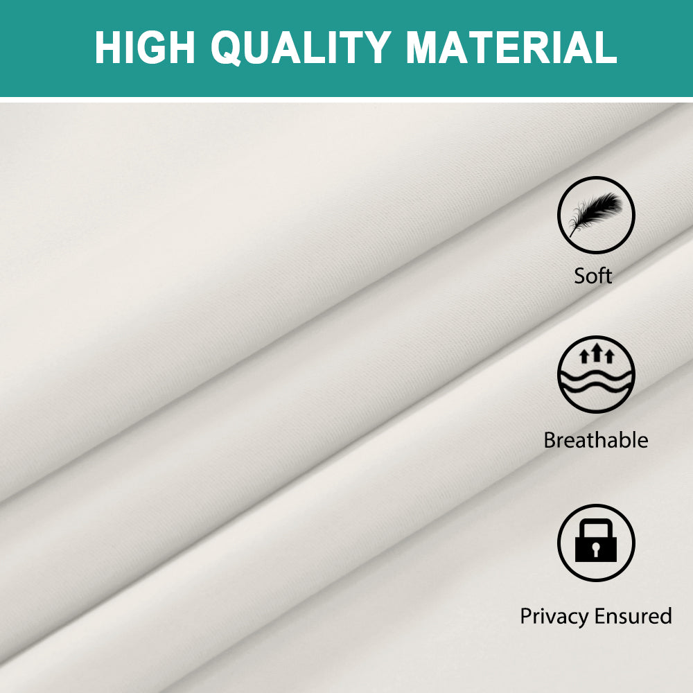 2x Blackout Door Curtain - Privacy Thermal Insulated Door Window Curtains for Patio French Door Front Door Sidelight Curtain Tie up Shade, Ivory