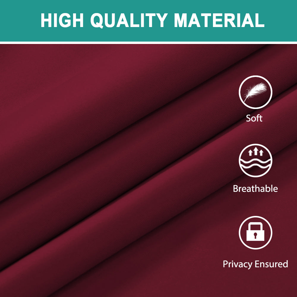 2x Blackout Door Curtain - Privacy Thermal Insulated Door Window Curtains for Patio French Door Front Door Sidelight Curtain Tie up Shade, Wine
