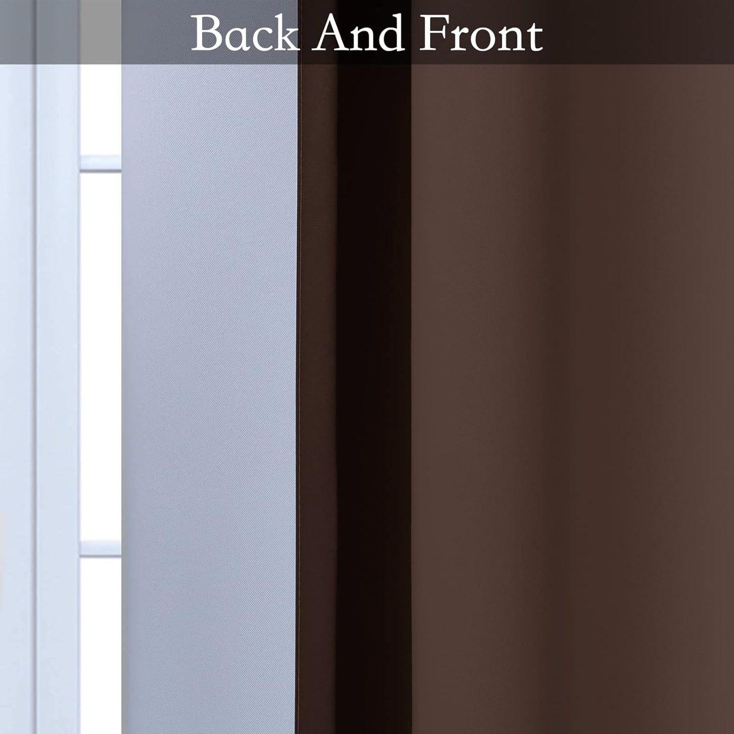 Ombre Room Darkening Curtains for Bedroom,  Light Blocking Thermal Insulated Grommet Window Curtain/Drapes for Living Room,2 Panels,Brown&White
