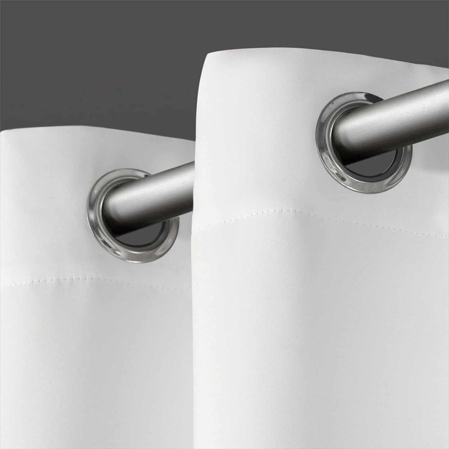 2 Pieces Solid Indoor/Outdoor Light Filtering,Waterproof Grommet Top Curtain Panel, White