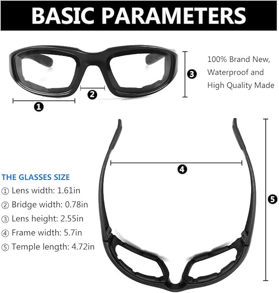 3 Pair Motorcycle Riding Glasses Padding Goggles UV Protection Dustproof Windproof Motorcycle Sunglasses for Outdoor Actives,Grey
