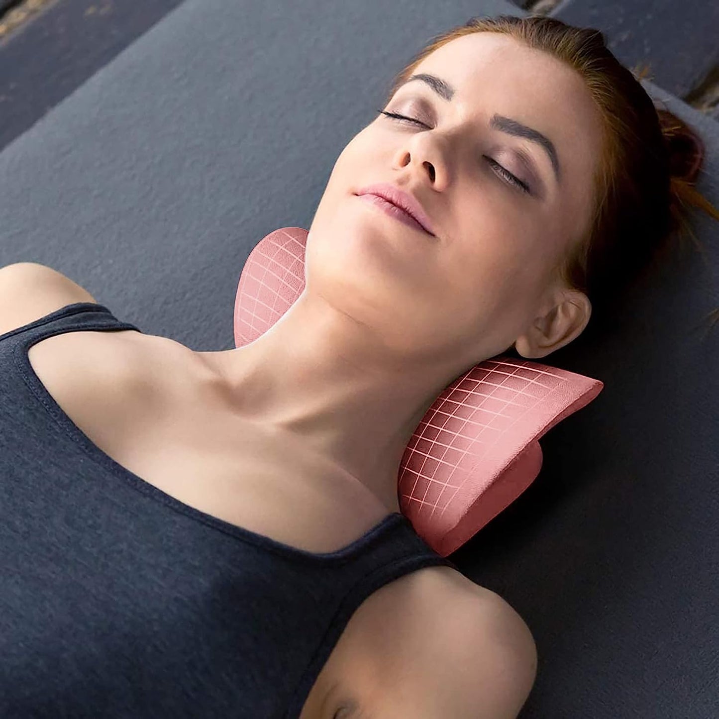 Neck and Shoulder Relaxer, Cervical Traction Device for TMJ Pain Relief and Cervical Spine Alignment, Neck Stretcher (Pink)