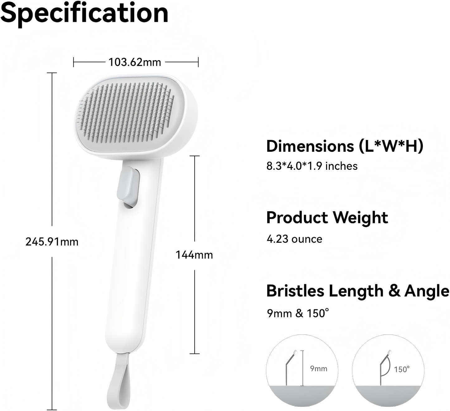 Cat Brush for Shedding, Indoor Cats, Long or Short Haired Cats, Cat Grooming Brush Cat Comb for Kitten Rabbit Massage Removes Loose Fur,White