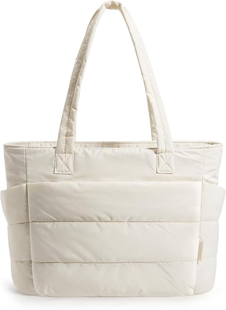 Tote Bag for Women, Lightweight Puffy Tote Bag with Compartments Shoulder Bag Handbag for Travel, Work, Gym | Lightweight, Puffy, Quilted