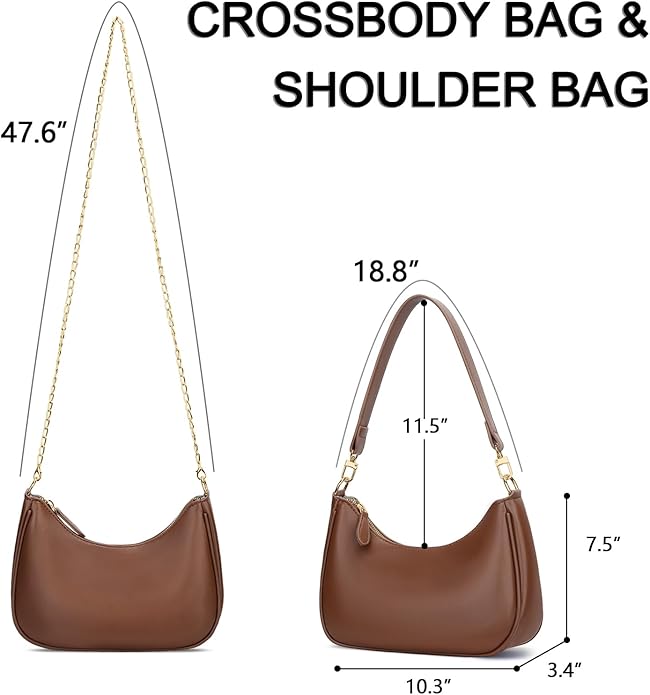 Shoulder Bag for Women Cute Hobo Purses and Handbags Retro Clutch Underarm Purse | Cute, Brown