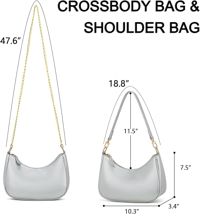 Shoulder Bag for Women Cute Hobo Purses and Handbags Retro Clutch Underarm Purse | Cute, Silvery