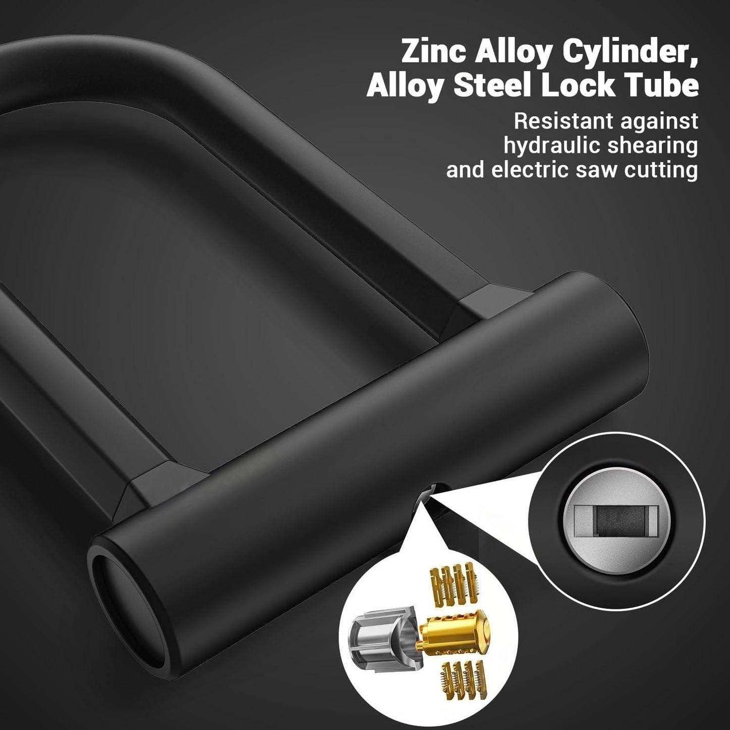 Bike Lock: Heavy Duty Anti Theft Bike U Lock with Security Steel Cable, Keys & Sturdy Mounting Bracket for Road, Mountain, Electric & Folding Bike