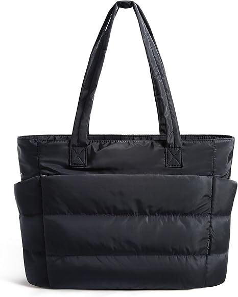 Tote Bag for Women, Lightweight Puffy Tote Bag with Compartments Shoulder Bag Handbag for Travel, Work, Gym | Lightweight, Puffy, Quilted