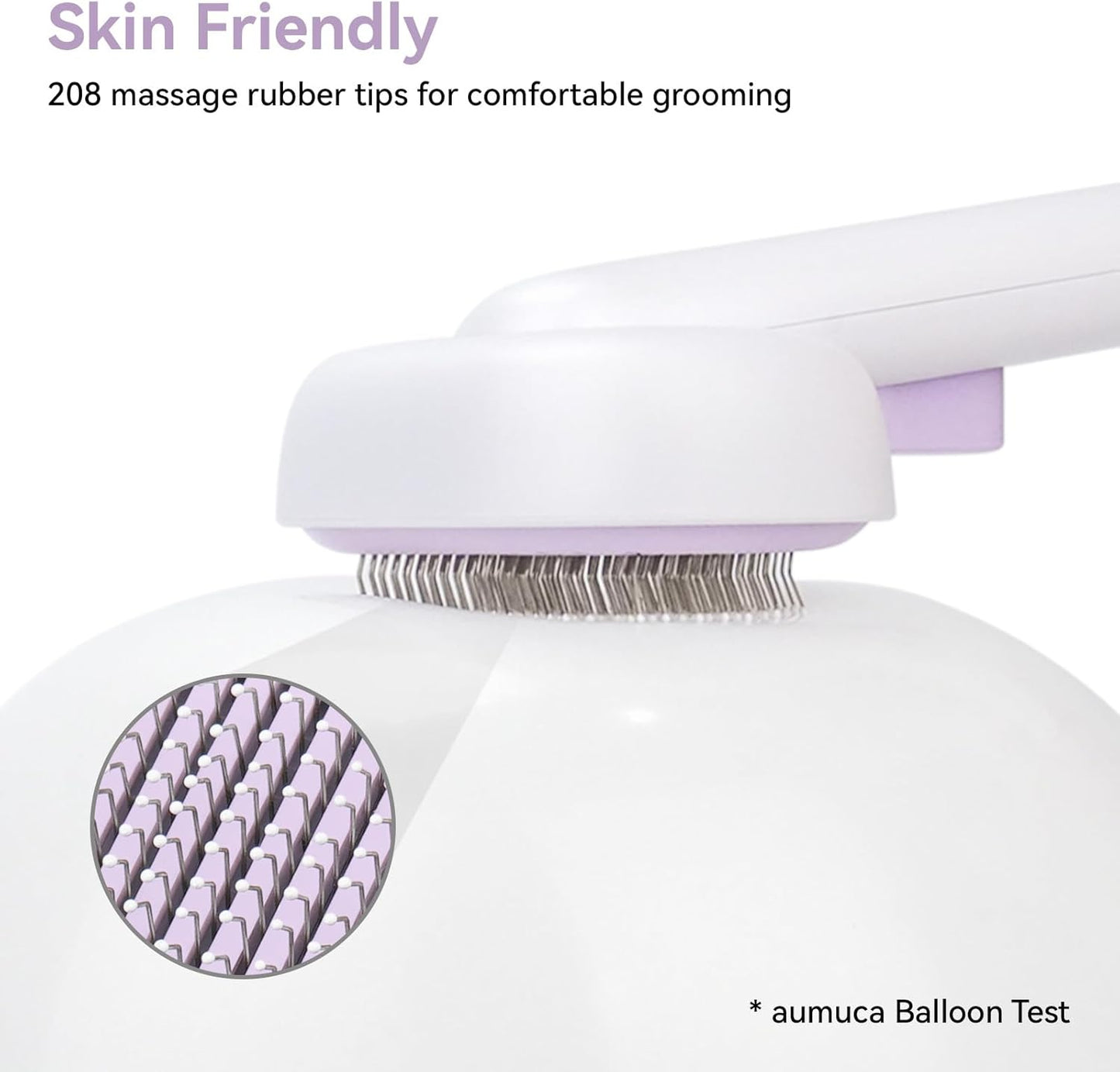 Cat Brush for Shedding, Indoor Cats, Long or Short Haired Cats, Cat Grooming Brush Cat Comb for Kitten Rabbit Massage Removes Loose Fur,Purple