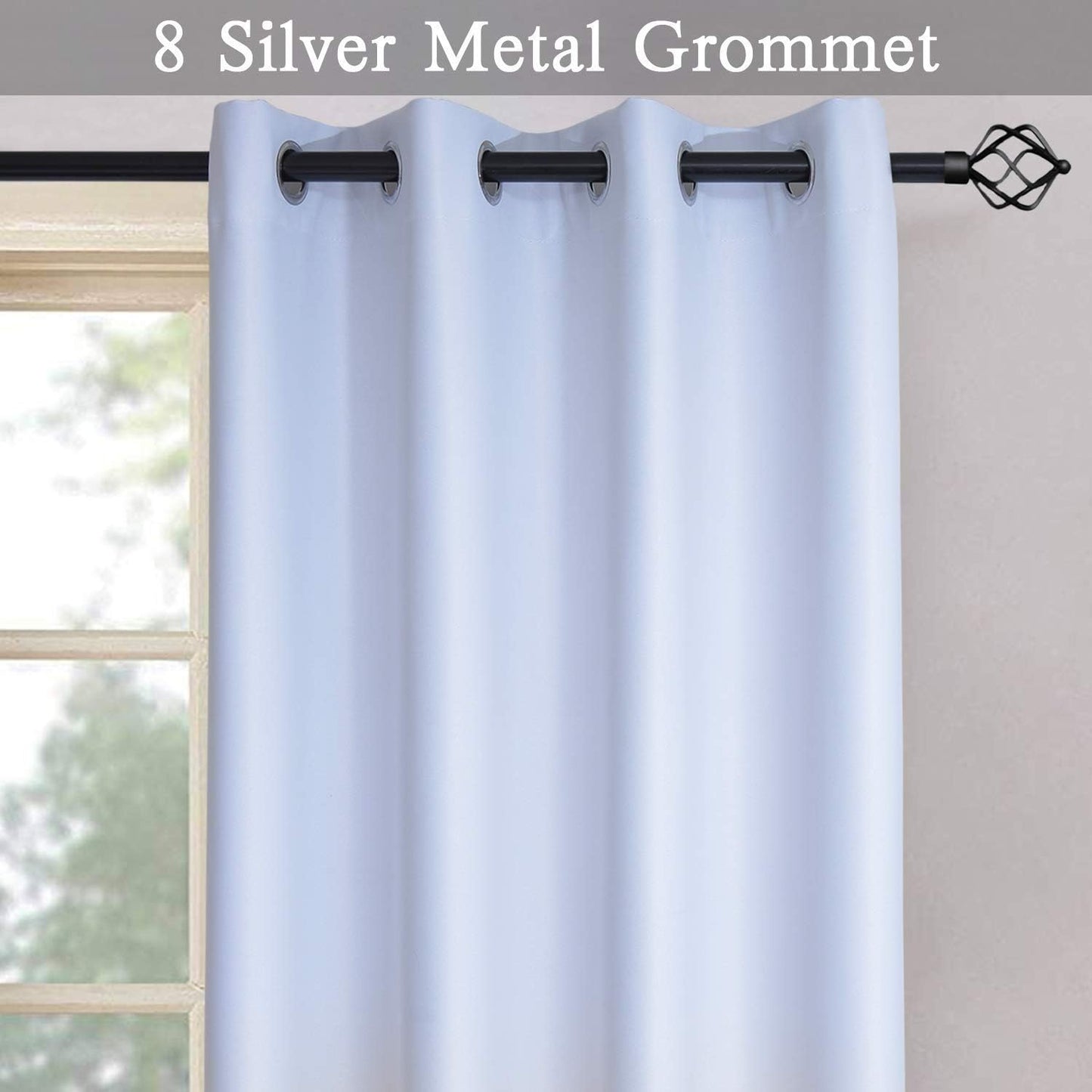 Ombre Room Darkening Curtains for Bedroom,  Light Blocking Thermal Insulated Grommet Window Curtain/Drapes for Living Room,2 Panels,White&Black