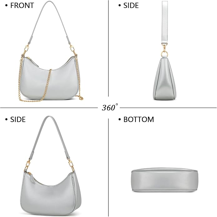 Shoulder Bag for Women Cute Hobo Purses and Handbags Retro Clutch Underarm Purse | Cute, Silvery