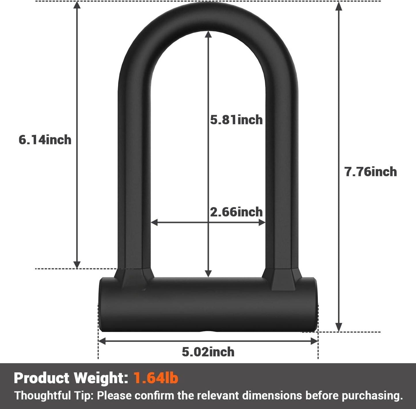 Bike Lock: Heavy Duty Anti Theft Bike U Lock with Security Steel Cable, Keys & Sturdy Mounting Bracket for Road, Mountain, Electric & Folding Bike