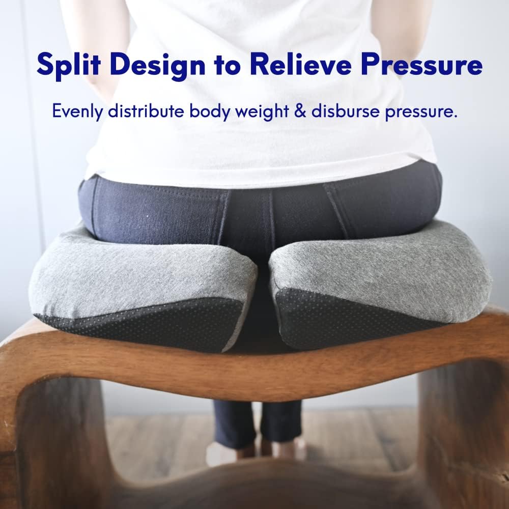 Pressure Relief Seat Cushion for Long Sitting Hours -  Memory Foam for Soft Support. Car & Chair Pad for Hip, Tailbone, Sciatica - Black