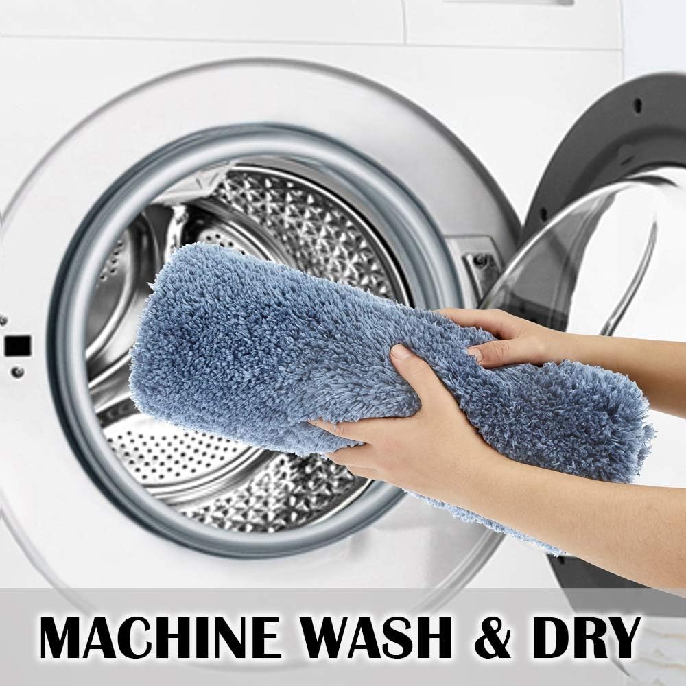 Bath Rug for Bathroom Non Slip Bathroom Mat Water Absorbent Soft Microfiber Shaggy Bathroom Rug Machine Washable Bath Mat,Blue