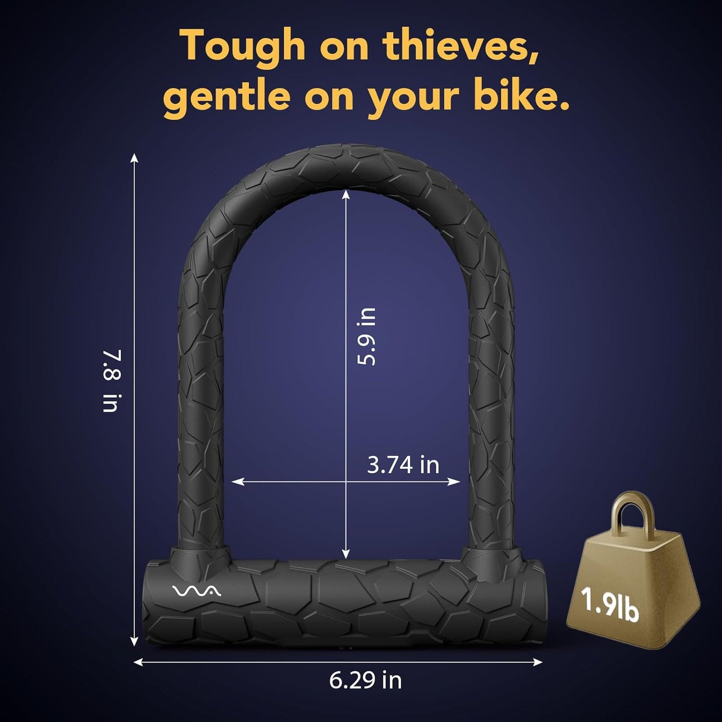 Bike Lock: Heavy Duty Anti Theft Bike U Lock with Security Steel Cable, Keys & Sturdy Mounting Bracket for Road, Mountain, Electric & Folding Bike,Large