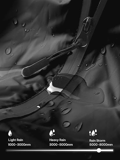 Unisex Rain Poncho Raincoat Hooded with Pockets&ZIpper ,Fashion,Beautiful, Durable, Lightweight,(Green)