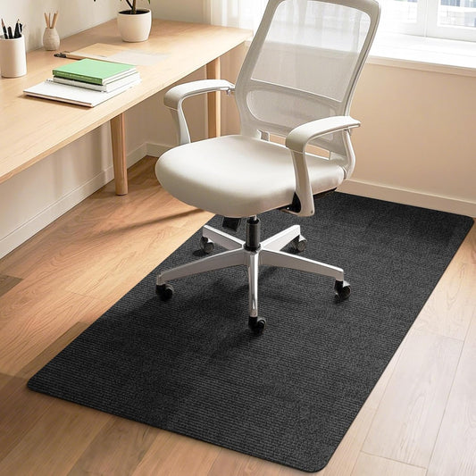 Office Chair Mat for Hardwood and Tile Floor, Computer Desk Chair Mats, Anti-Slip Mat for Rolling Chair, Large Floor Protector for Home Office, Black