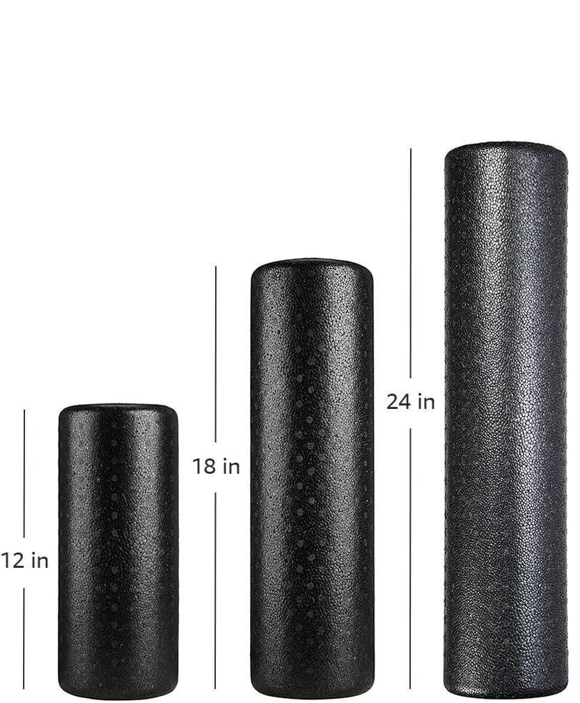 High-Density Round Foam Roller for Exercise, Massage, Muscle Recovery,(Blue&Black)