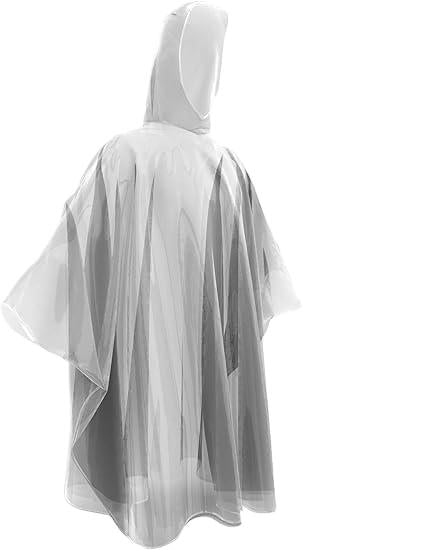 Disposable Rain Ponchos for Adults (5 Pack) ,Clear