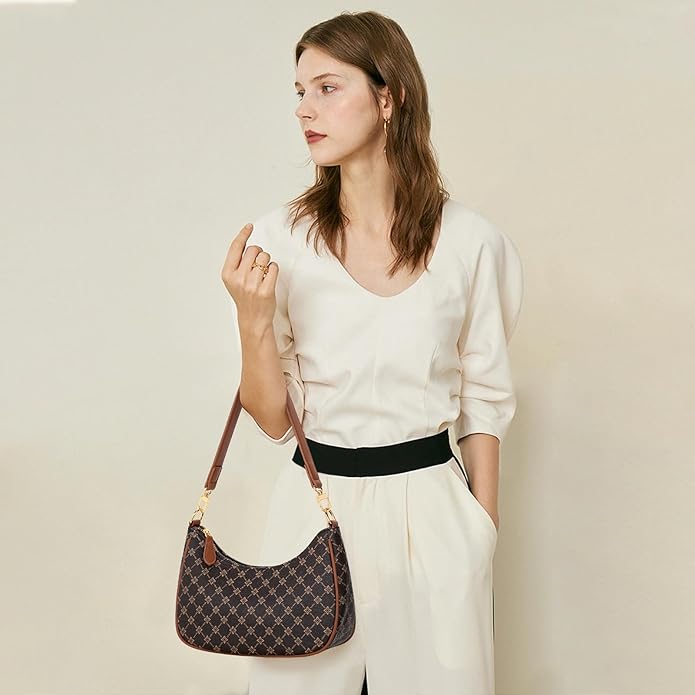 Shoulder Bag for Women Cute Hobo Purses and Handbags Retro Clutch Underarm Purse | Cute, Black&Flower