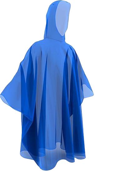 Disposable Rain Ponchos for Adults (5 Pack) ,Blue