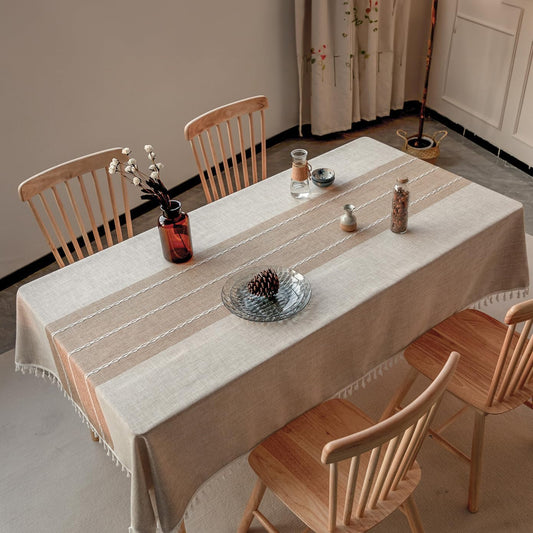 Tablecloths, Waterproof Table Cloth, Linens Wrinkle Free Anti-Fading, Rustic Table Cover Decoration for Kitchen Dinning Christmas,Coffee