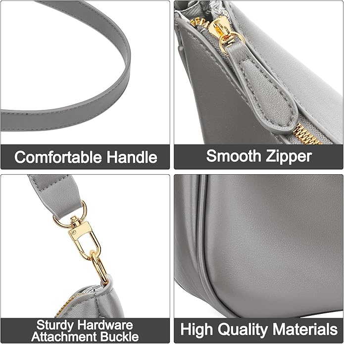 Shoulder Bag for Women Cute Hobo Purses and Handbags Retro Clutch Underarm Purse | Cute, Grey