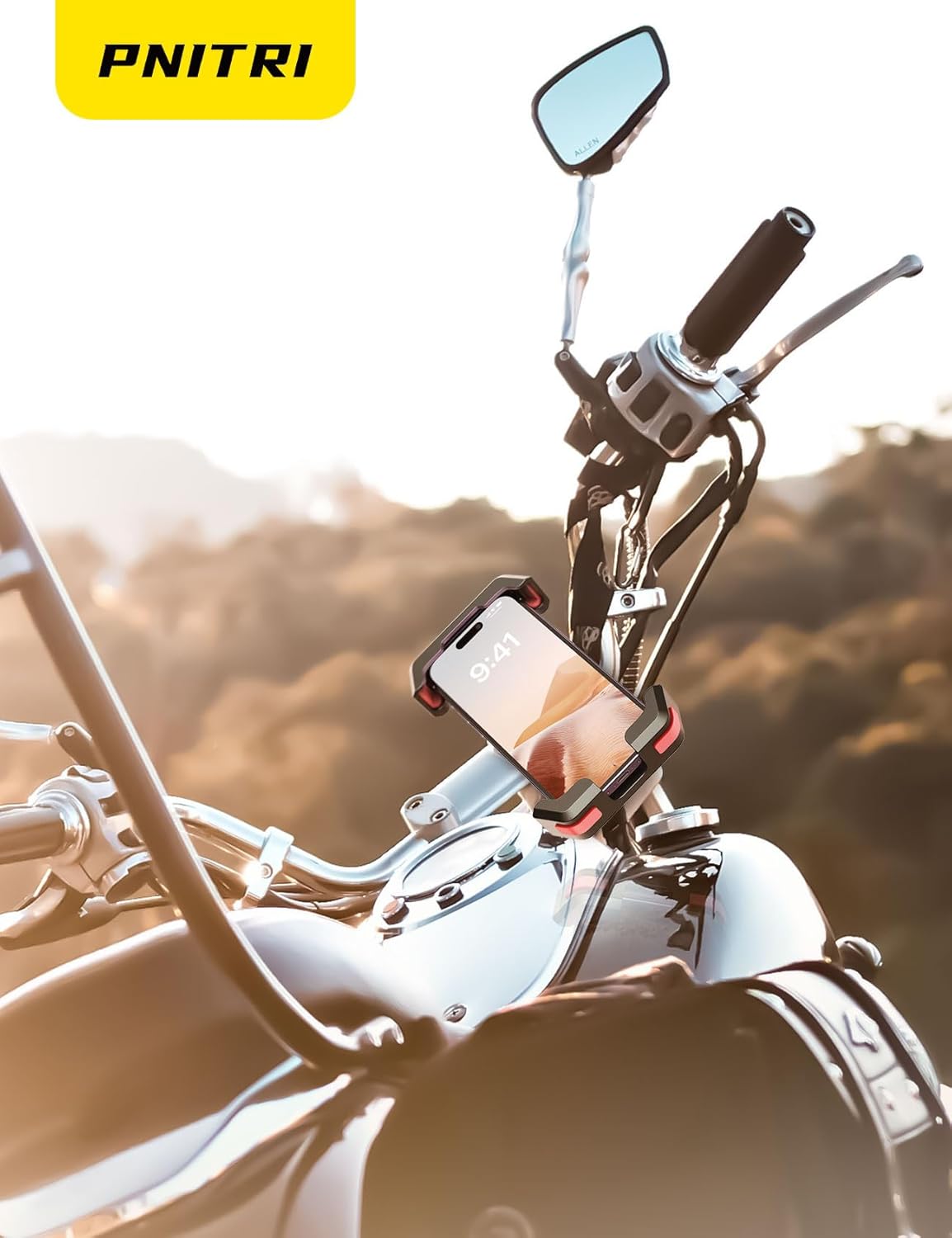 New Upgraded Bike Phone Holder Handlebar - Quick Install, Motorcycle Phone Mount, Bicycle Phone Holder fit Large Phone Case for iPhone Samsung,Black