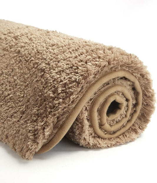 Bath Rug for Bathroom Non Slip Bathroom Mat Water Absorbent Soft Microfiber Shaggy Bathroom Rug Machine Washable Bath Mat,Sand