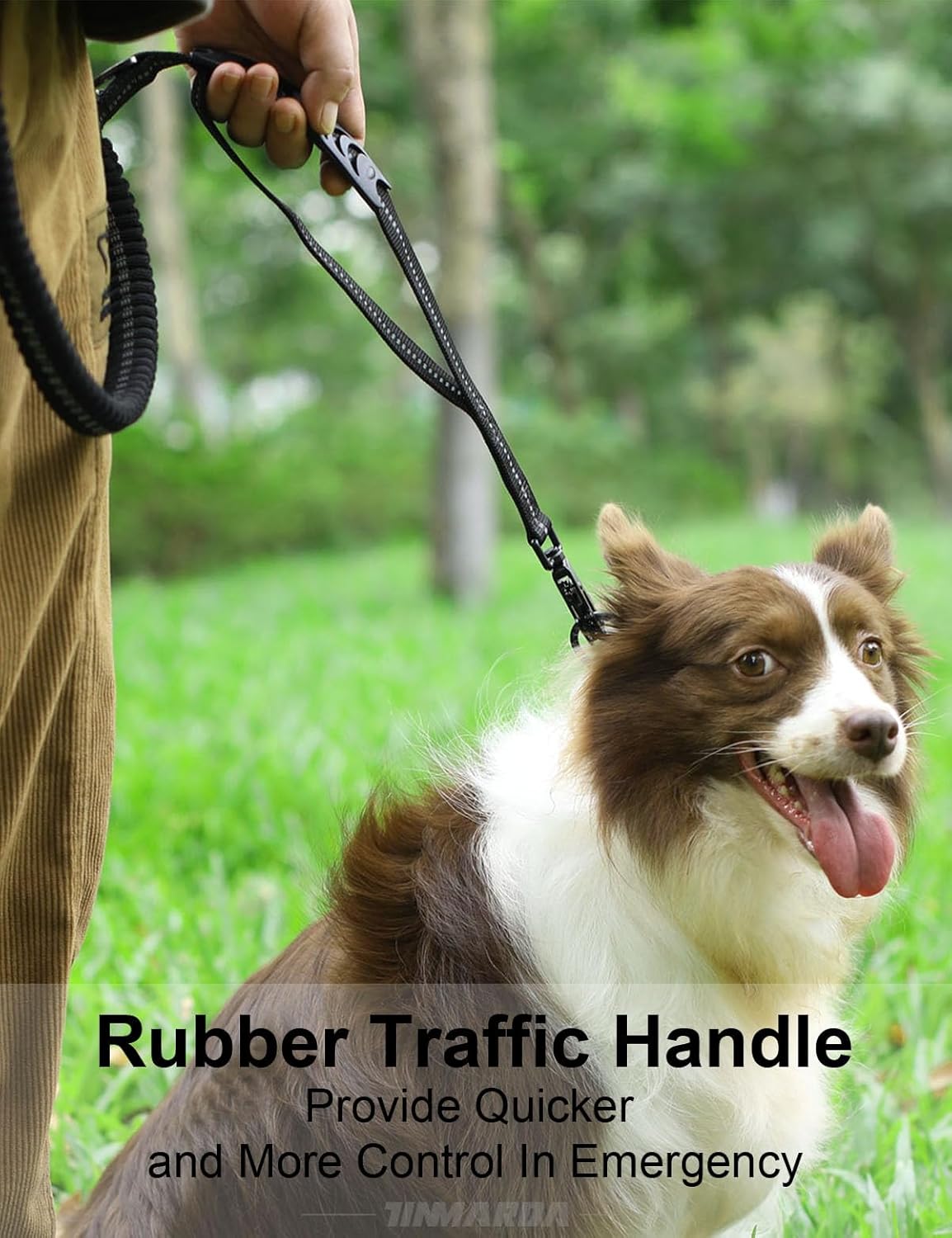 Heavy Duty Dog Leash, 4-6FT Shock Absorbing Dog Leashes with Traffic Handle and Comfortable Padded Handles, Advanced Easy Metal Clip, No Pull Reflective Leash for Medium Large Dogs,Black