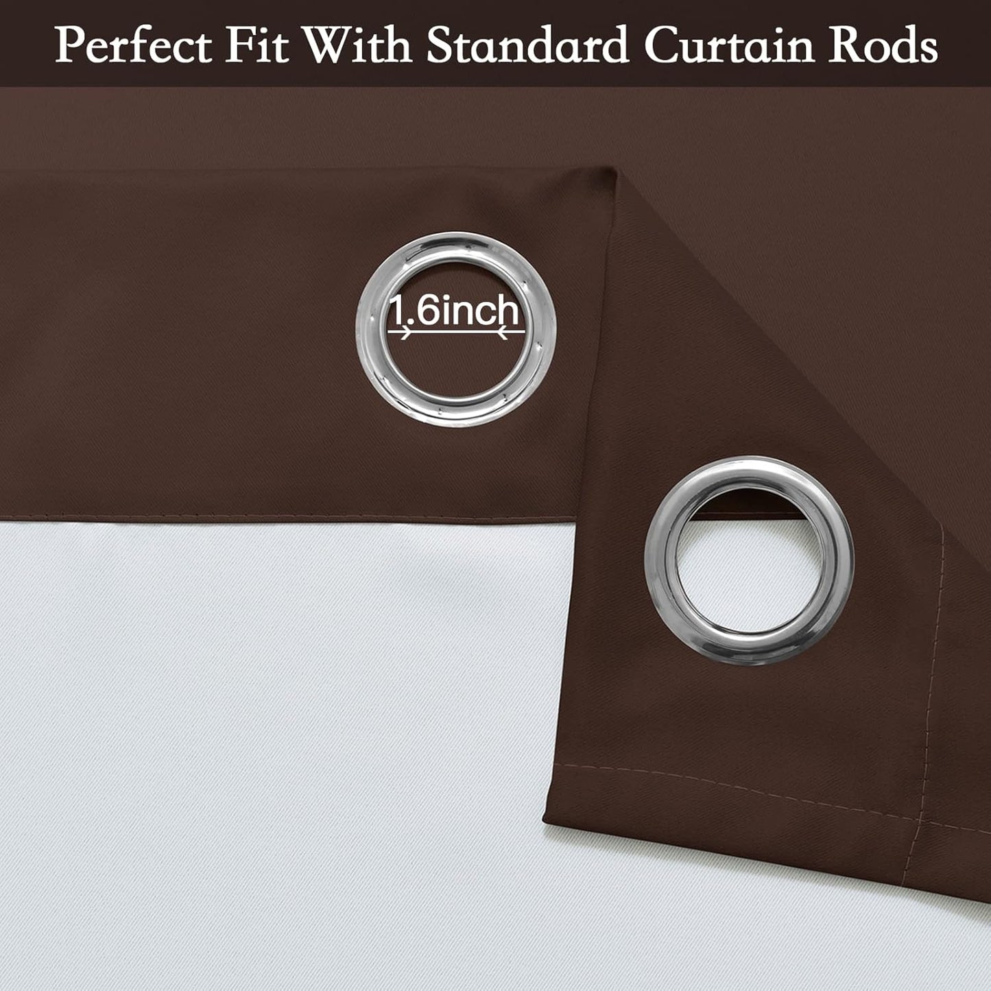 Ombre Room Darkening Curtains for Bedroom,  Light Blocking Thermal Insulated Grommet Window Curtain/Drapes for Living Room,2 Panels,Brown&White
