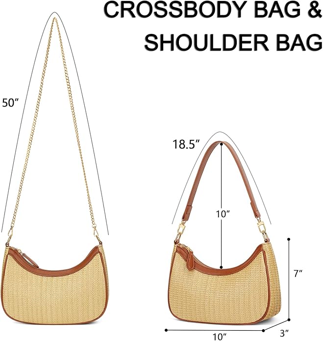 Shoulder Bag for Women Cute Hobo Purses and Handbags Retro Clutch Underarm Purse | Cute, Khaki