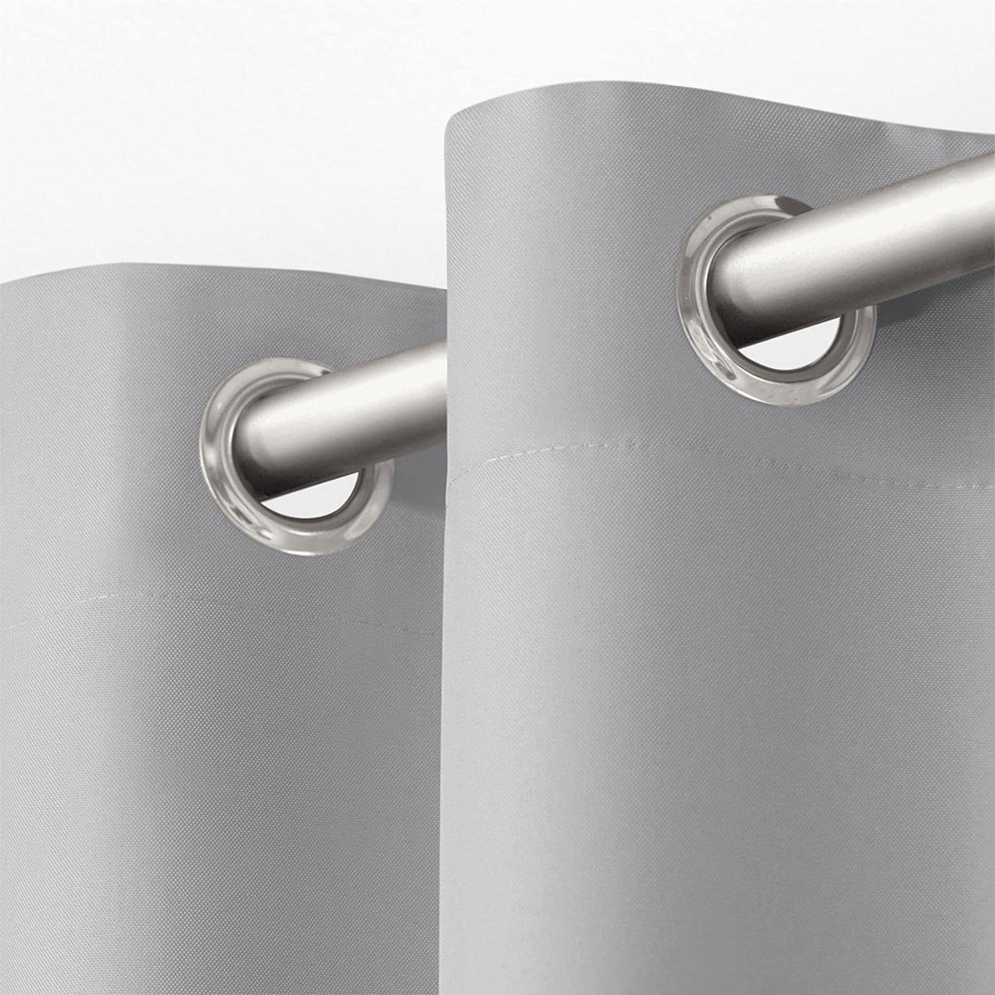 2 Pieces Solid Indoor/Outdoor Light Filtering,Waterproof Grommet Top Curtain Panel,Dove